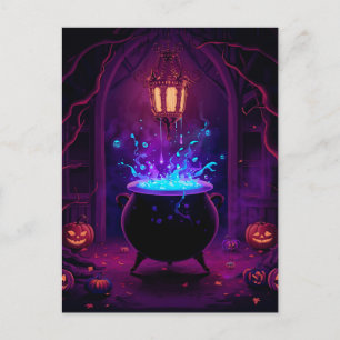 Carte postale d'Halloween effrayante de nuit