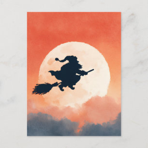 Carte postale d'Halloween effrayante de nuit