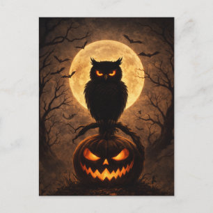 Carte postale d'Halloween effrayante de nuit
