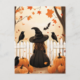 Carte postale d'Halloween effrayante de nuit