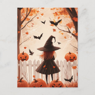 Carte postale d'Halloween effrayante de nuit