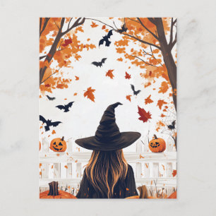 Carte postale d'Halloween effrayante de nuit