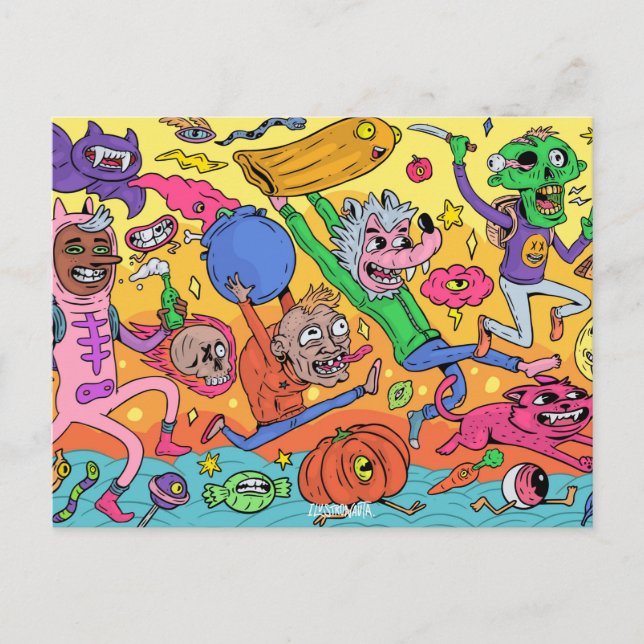 Carte postale d'Halloween mignonne (Devant)