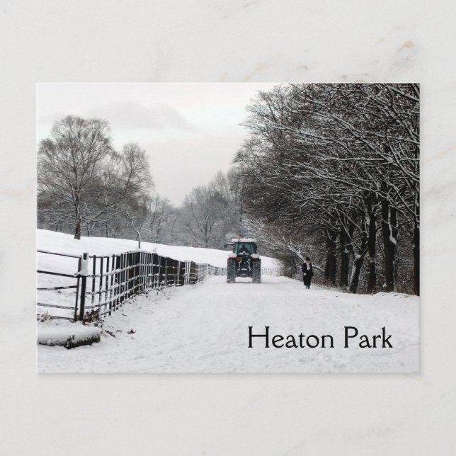 Carte postale d'hiver dans le parc Heaton (Devant)