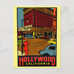 Carte postale d'Hollywood Californie