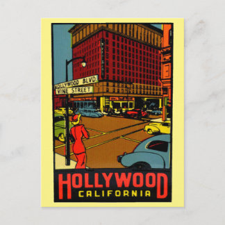 Carte postale d'Hollywood Californie