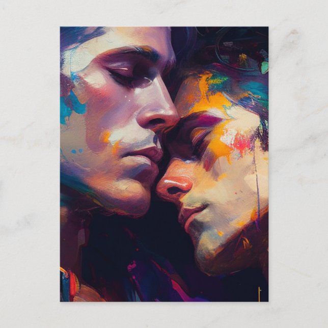 Carte postale d'hommes amoureux (Devant)
