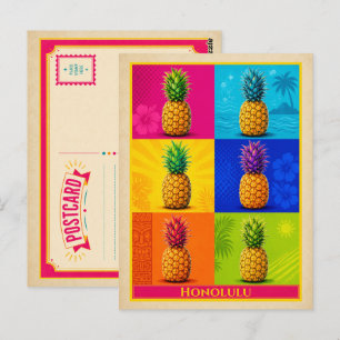 Carte postale d'Honolulu Hawaï Ananas Vintage Pop