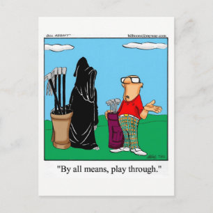 Carte postale d'humour de golf amusant