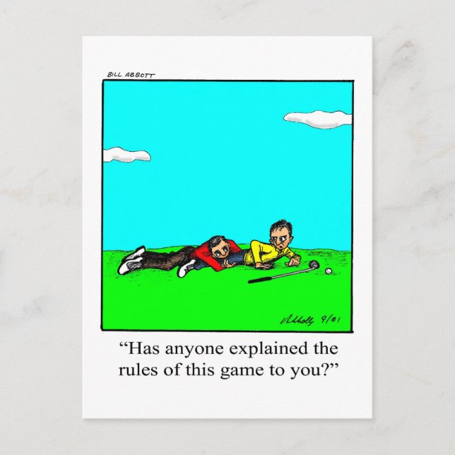Carte postale d'humour de golf amusant (Devant)
