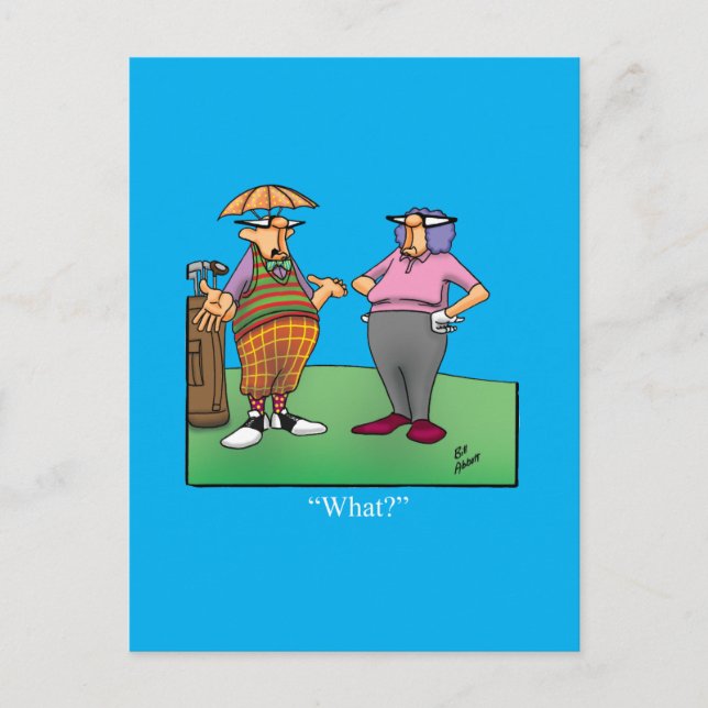 Carte postale d'humour de golf hilarant (Devant)