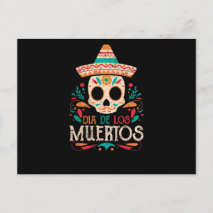 Carte Postale Dia De Los Muertos Jour des Morts Mexique Crâne