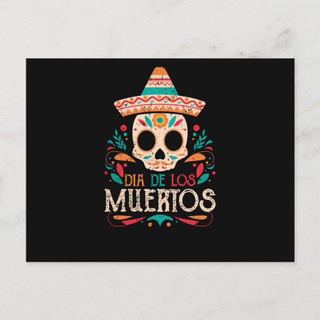 Carte Postale Dia De Los Muertos Jour des Morts Mexique Crâne (Devant)