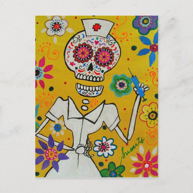 Carte Postale Dia de los Muertos Nurse (Devant)