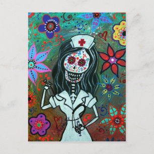 CARTE POSTALE DIA DE LOS MUERTOS NURSE