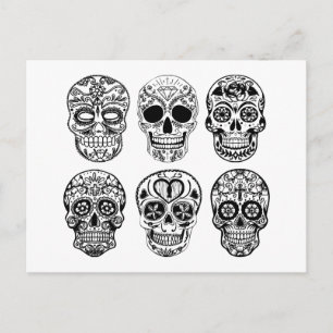 Carte Postale Dia de los Muertos Skulls (Jour des Morts)