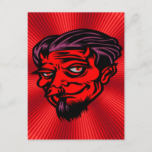 Carte Postale Diable à face rouge