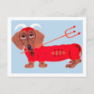 Carte Postale Diable Dachshund