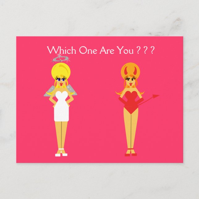 Carte postale Diable et Angel (Devant)