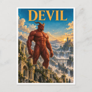 Carte Postale Diable, Monstre de Fantaisie Gothique