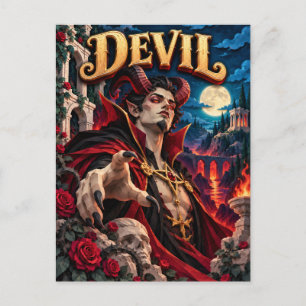 Carte Postale Diable, Monstre de Papier Découpé