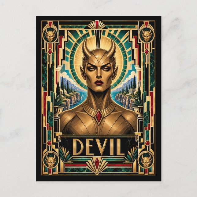 Carte Postale Diable, mythique Art déco (Devant)