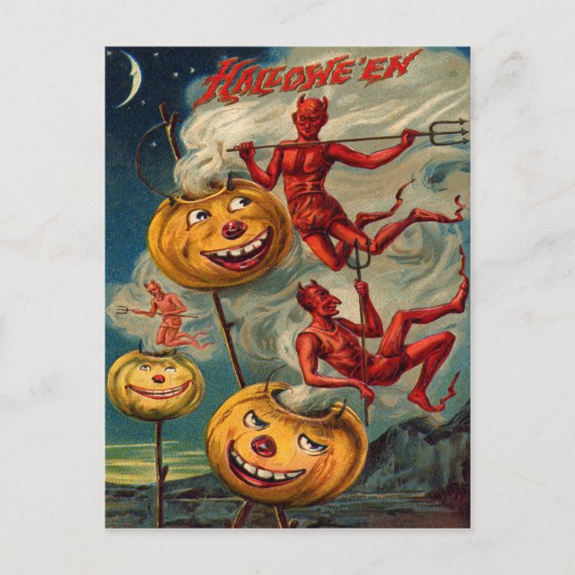 Carte Postale Diables volants Jack O' Lantern Fumée (Devant)