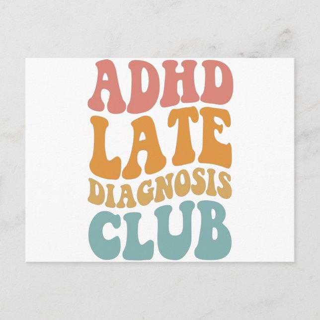 Carte Postale Diagnostic tardif de TDAH Club Drôle Cadeau de Neu (Devant)