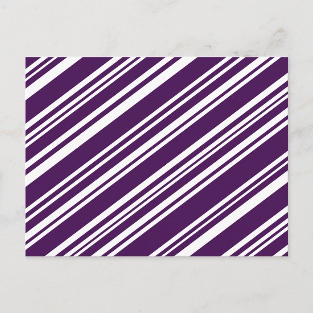 Carte Postale Diagonale Variée violet et blanc rayures (Devant)