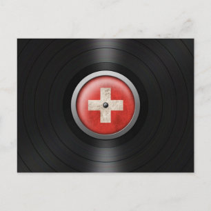 Carte Postale Diagramme d'album de vinyle suisse