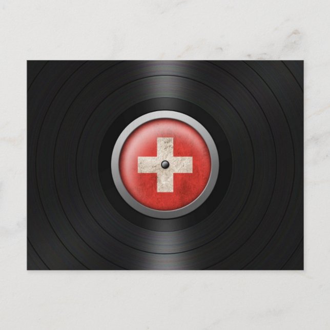 Carte Postale Diagramme d'album de vinyle suisse (Devant)