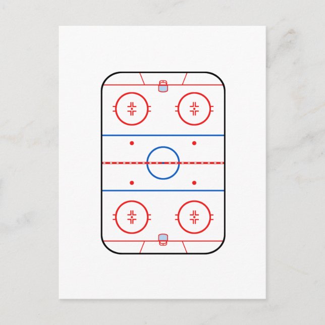 Carte Postale Diagramme de la patinoire Hockey Jeu Compagnon (Devant)