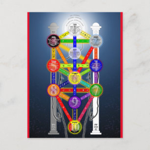Carte Postale Diagramme de l'arbre de vie de l'ordre de Kabalah