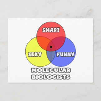 Carte Postale Diagramme de Venn .. Biologistes moléculaires