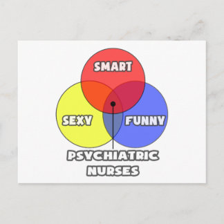 Carte Postale Diagramme de Venn .. Infirmières psychiatriques