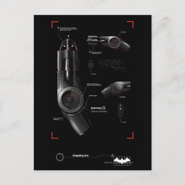 Carte Postale Diagramme d'un pistolet (Devant)