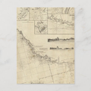 Carte Postale Diagramme général des côtes du Brésil