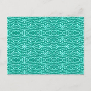 Carte Postale Diamants Damas médiévaux, turquoise et aqua