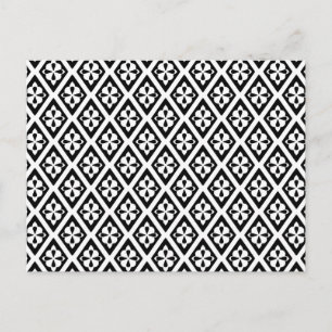 Carte Postale Diamants médiévaux - noir et blanc
