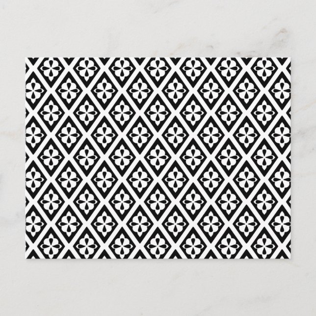 Carte Postale Diamants médiévaux - noir et blanc (Devant)