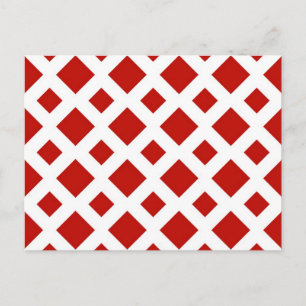 Carte Postale Diamants rouges sur blanc