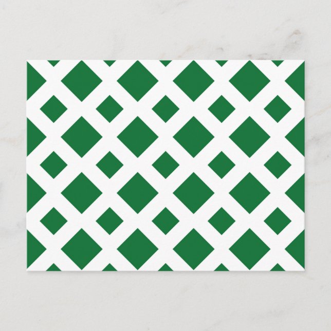 Carte Postale Diamants verts sur blanc (Devant)