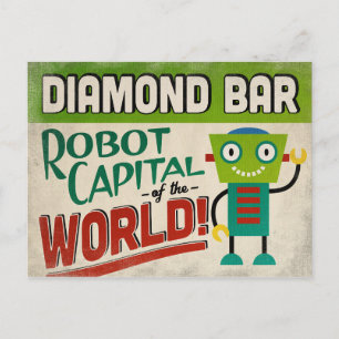 Carte Postale Diamond Bar California Robot - Drôle Vintage