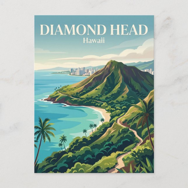 Carte Postale Diamond Head Hawaï (Devant)