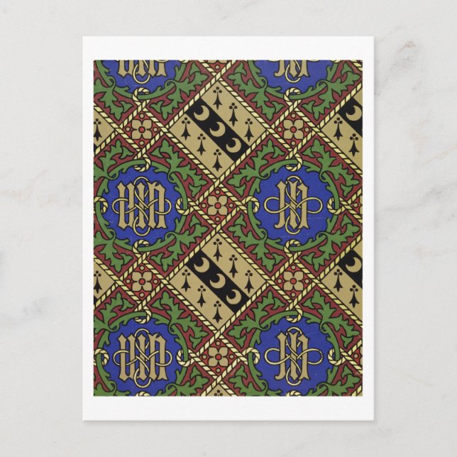 Carte Postale Diamond print ecclesiastical wallpaper design (Devant)
