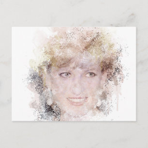 Carte Postale Diana La princesse du peuple Portrait aquarelle