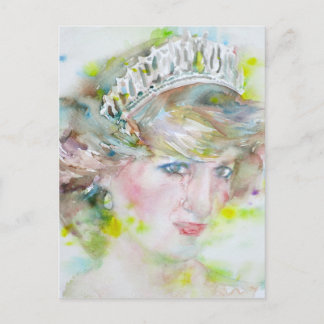 Carte Postale diana, princesse de galles - portrait aquarelle.3