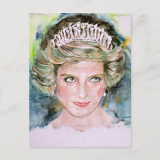 Carte Postale DIANA - PRINCESSE DE WALES - portrait aquarelle.3