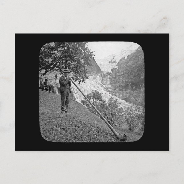 Carte Postale Diapositive vintage Alphorn (Devant)