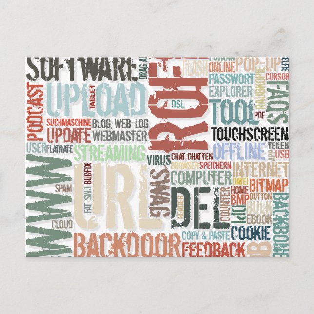 Carte Postale Dictionnaire informatique en couleurs (Devant)